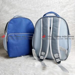 Mặt trước và sau balo màu xanh dương