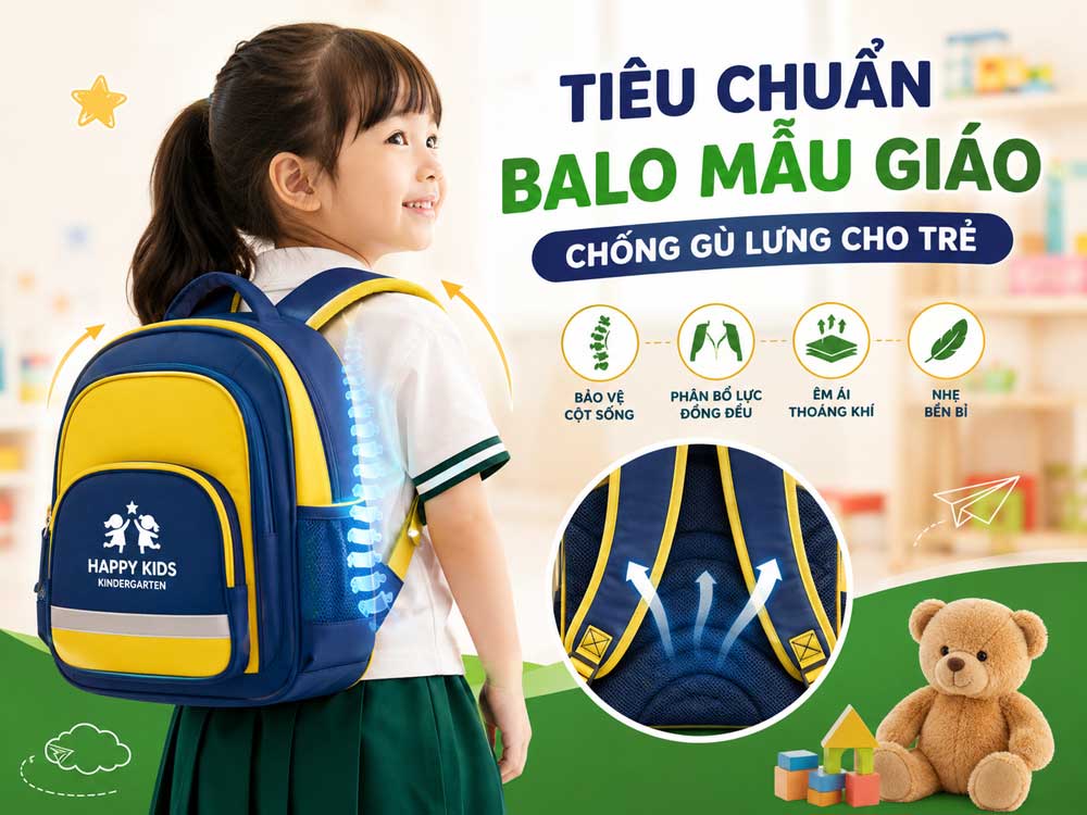 Tiêu Chuẩn Chọn Balo Mẫu Giáo Chống Gù Lưng Cho Trẻ Giúp Bảo Vệ Cột Sống Từ Những Năm Đầu Đời