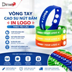 Vòng Tay Cao Su Nút Bấm In Logo Theo Yêu Cầu – Sản Xuất Số Lượng Lớn, Giá Xưởng TPHCM