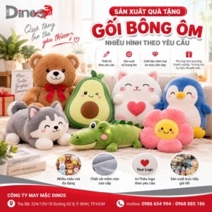 Sản Xuất Gối Bông Theo Yêu Cầu TPHCM – Nhận Làm Gối Tựa Lưng, Gối Quà Tặng Nhiều Hình Dáng